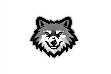 Fototapeta premium Lone Wolf Portrait: A close-up illustration captures the formidable presence of a lone wolf, showcasing its piercing gaze and intricate fur details, a symbol of primal strength and untamed spirit.