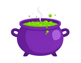 Purple cauldron with bubbling green potion