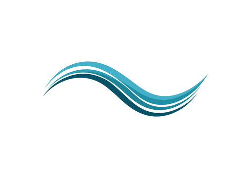 This is awoosh vector transparant Abstract graphic of a dynamic, stylized wave. The design is composed of four parallel, flowing lines that vary in shade from a light, vibrant blue at the top to a dee