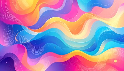 Vibrant abstract wavy shapes