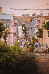 Coastal street with balconies in Taranto