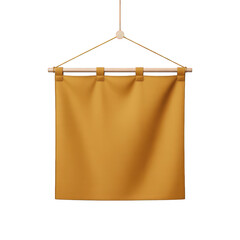 Blank banner hanging ready for custom messages on transparent background