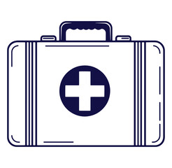Obraz premium Illustrated medical first aid kit illustration emergency healthcare safety concept symbol icon