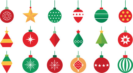 Collection of christmas design ornaments. Christmas balls vector design collection