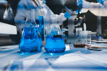 Researchers working in the clinical laboratory