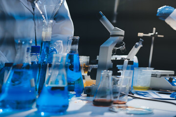 Researchers working in the clinical laboratory