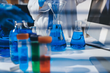 Researchers working in the clinical laboratory