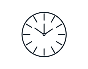 Simple white clock face with black outline (3)