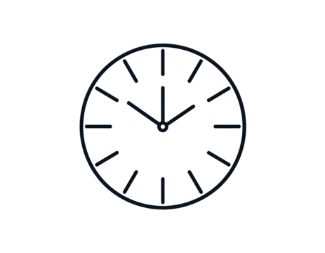 Simple white clock face with black outline (3)