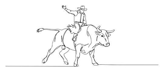 cowboy riding bull