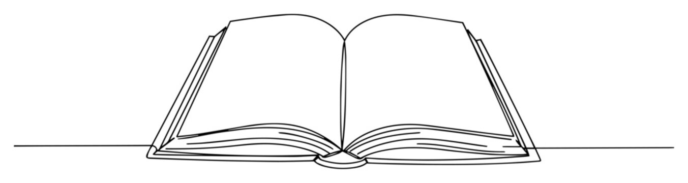 open book drawing line art vector