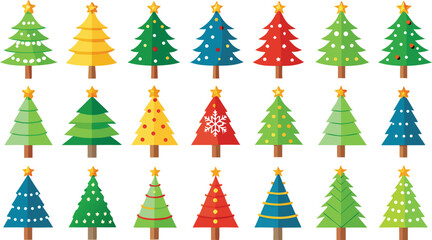 Bundle of Christmas Tree. Christmas tree vector isolated on transparent background