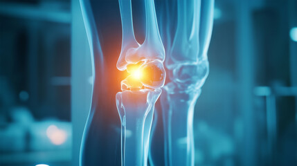 Human knee joint with arthritis pain
