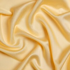 Fototapeta premium Luxurious golden silk fabric with elegant draping and soft folds