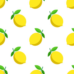 Seamless pattern with cute lemon.