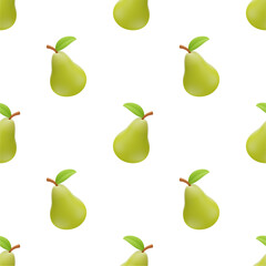 Pear seamless pattern. Fruit background. Beautiful vector print.