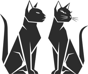  Icons of elite cats and kittens in the form of black silhouettes.