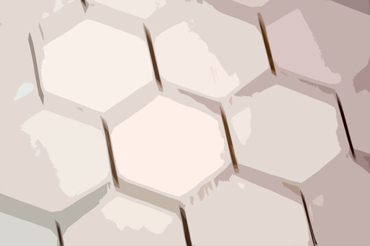 baldosas hexagonales en el suelo con efecto desenfocado y filtro cuarteado