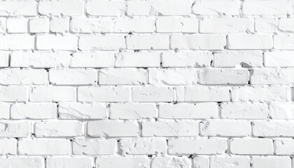 Vintage whitewashed brick wall panoramic view, subtle cracks and peeling paint