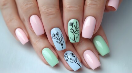 Pastel Floral Nail Art Designs Spring & Summer Manicure Ideas