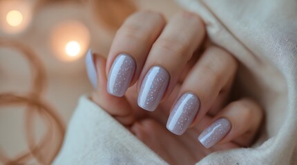 Elegant Pearl Shimmer Nail Design Soft, Subtle, and Chic