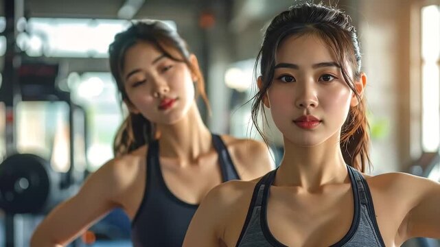 Two Asian Women at the Gym