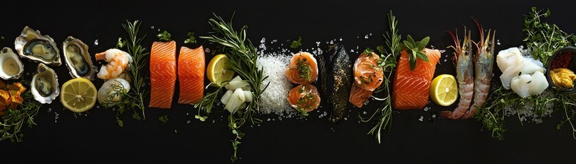 Fresh Seafood Platter with Exotic Garnishes