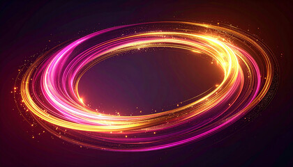 Abstract Light Trails of a Spinning Neon Ring