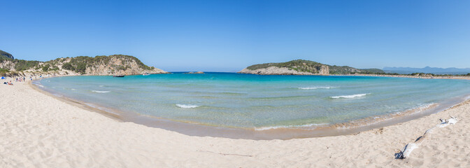 Obraz premium Voidokilia beach, one of the most beautiful beaches in Greece, Peloponnes, near Pylos (panorama)
