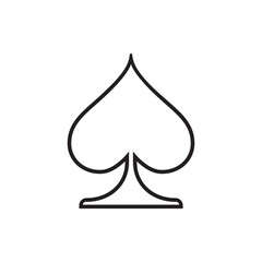 Fototapeta premium Black outline spade poker suit symbol template