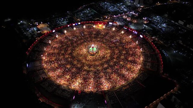 Aerial View of Navratri Garba Festival in Gujarat