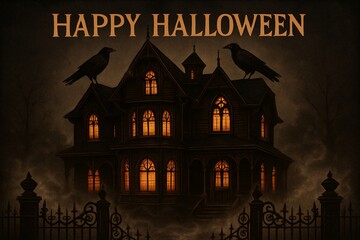 Ornate Haunted Mansion Illustration