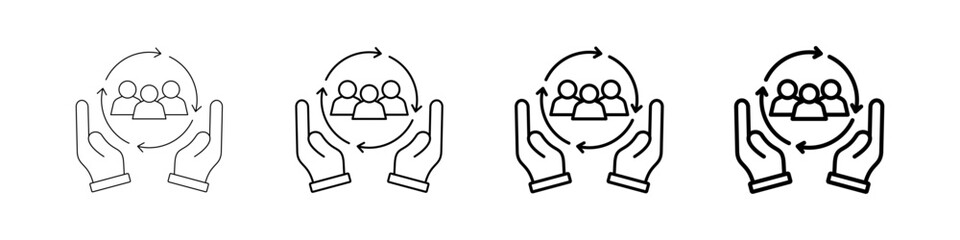 Customer Retention Icons Set In Various Stroke Line Styles