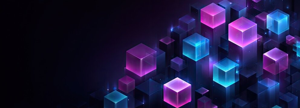 Abstract Colorful Cubes Background.