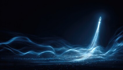 Abstract Energy Burst Over Rippled Surface.