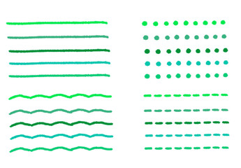カラフルな手描きのラインセット