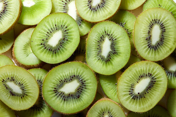 新鮮なキウイフルーツの輪切り