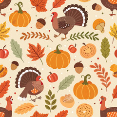 autumn seamless pattern,happy thanks giving seamless pattern,seamless pattern