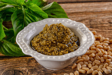 Italian Pesto sauce with basil