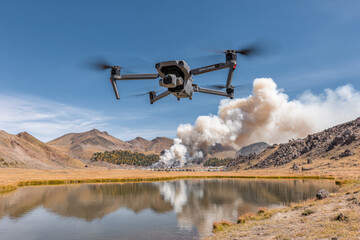 drone streams live footage from summit of active volcano breathtaking view