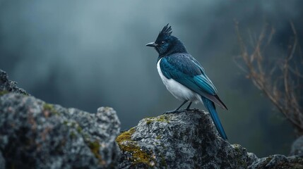exotic bird on rock