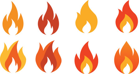set of fire flames