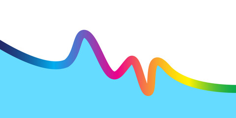 Abstract 3d blue wave with arrow moving up on a white background for a business success finance graph design