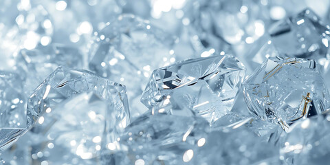 Close-Up of Translucent Ice Crystals