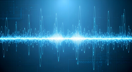 Blue Digital Waveform - A Visual Representation of Sound and Technology.