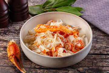 Natural fresh crab meat for salad
