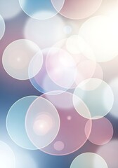 Pastel-Colored Bubbles Overlay Design with Blurred Effect, Abstract Art