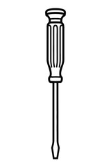 Screwdriver Outline Icon - Minimalist Tool Symbol