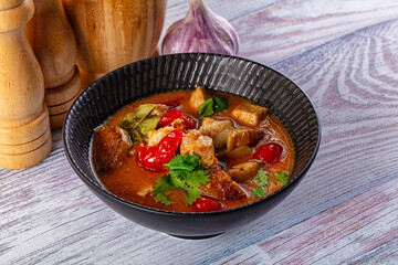 Thai Tom Yum soup with chicken
