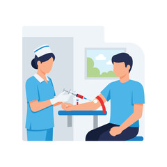 Nurse Taking Blood Sample Patient
